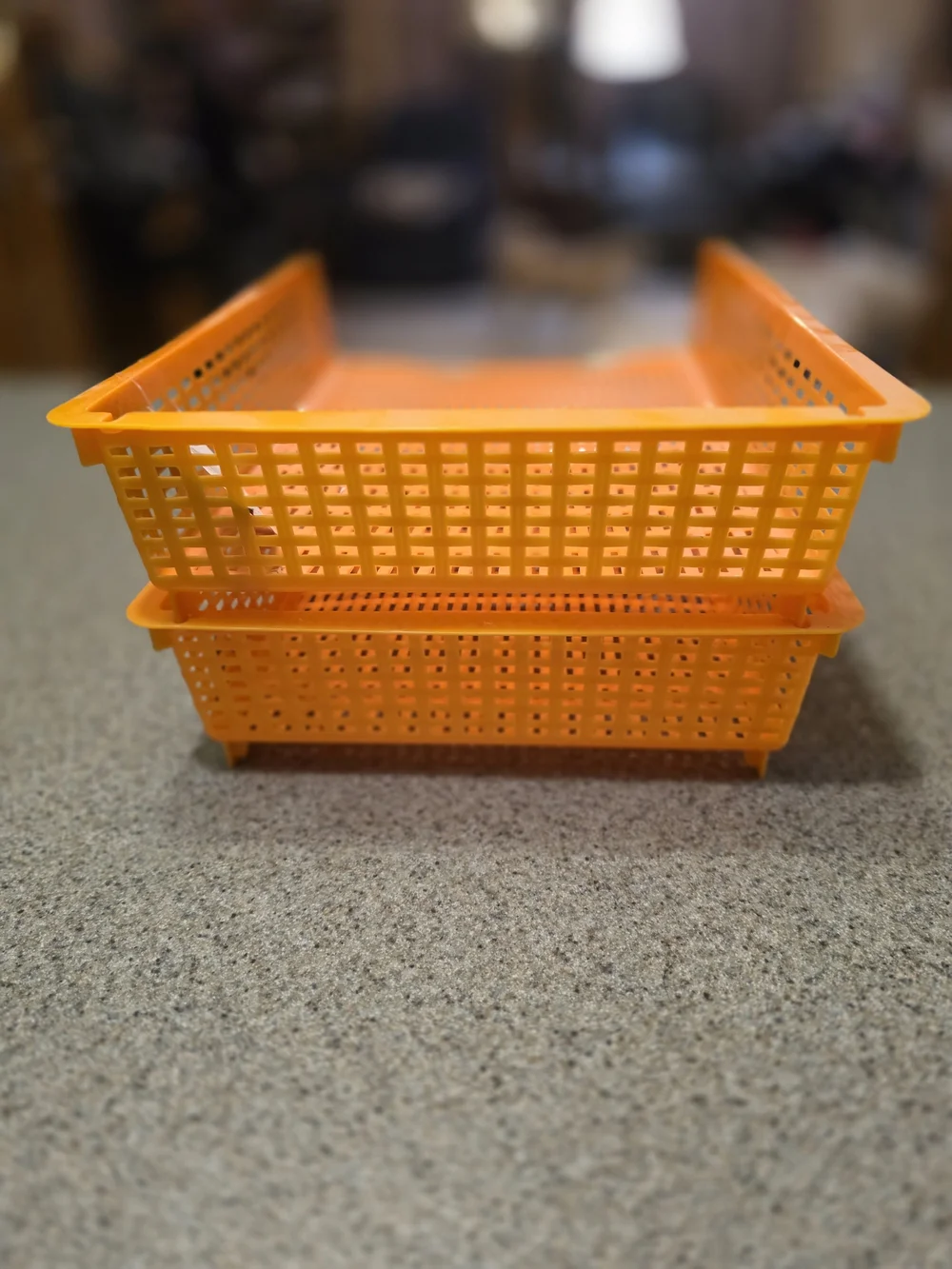 Essentials Orange Stackable Desk Trays - Set of 2